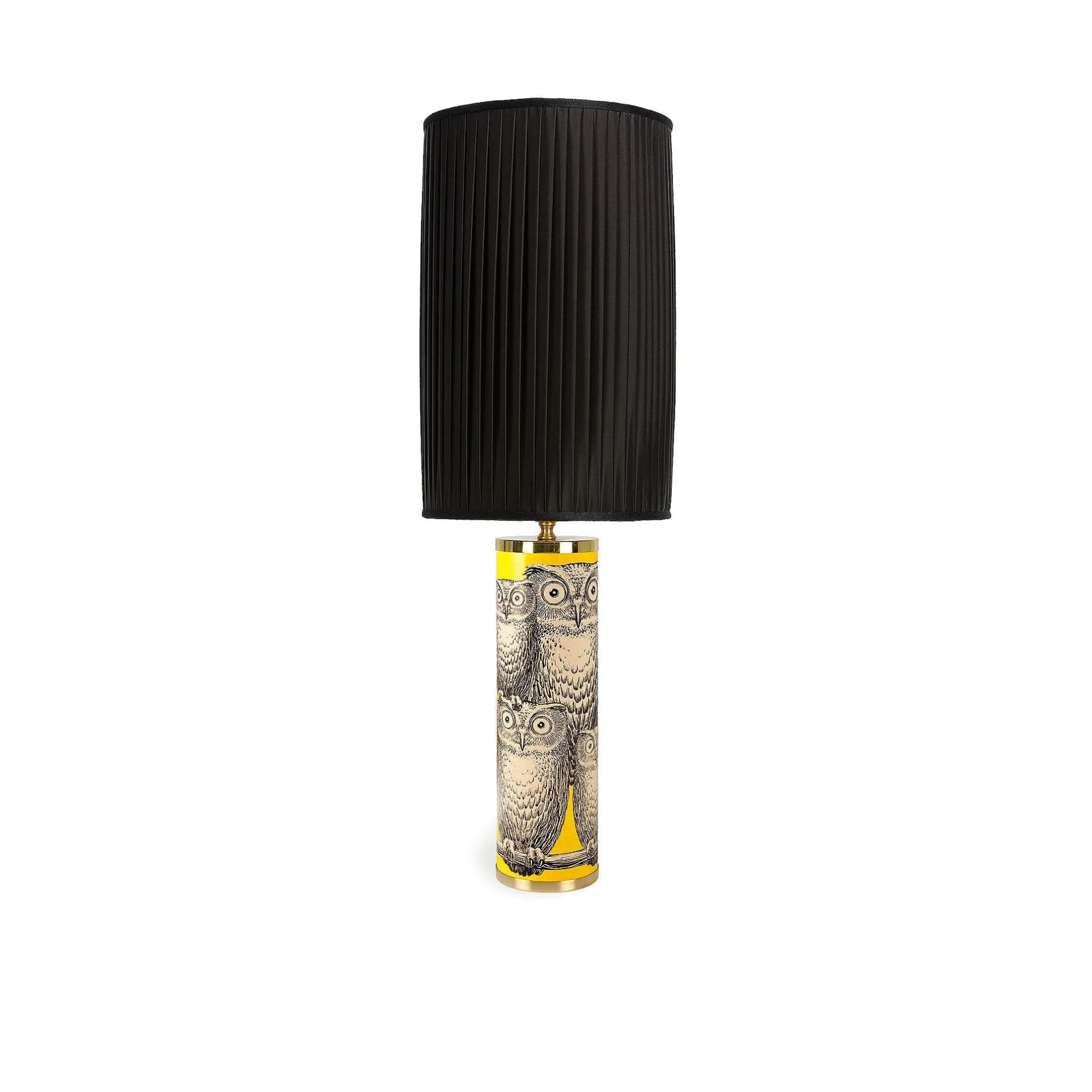 Base Lampada Cilindro Civette Giallo - Fornasetti