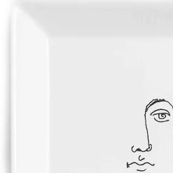 Piatto Quadrato Solitario B/N - Fornasetti