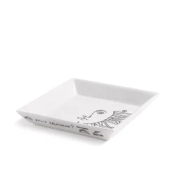 Piatto Quadrato Solitario B/N - Fornasetti