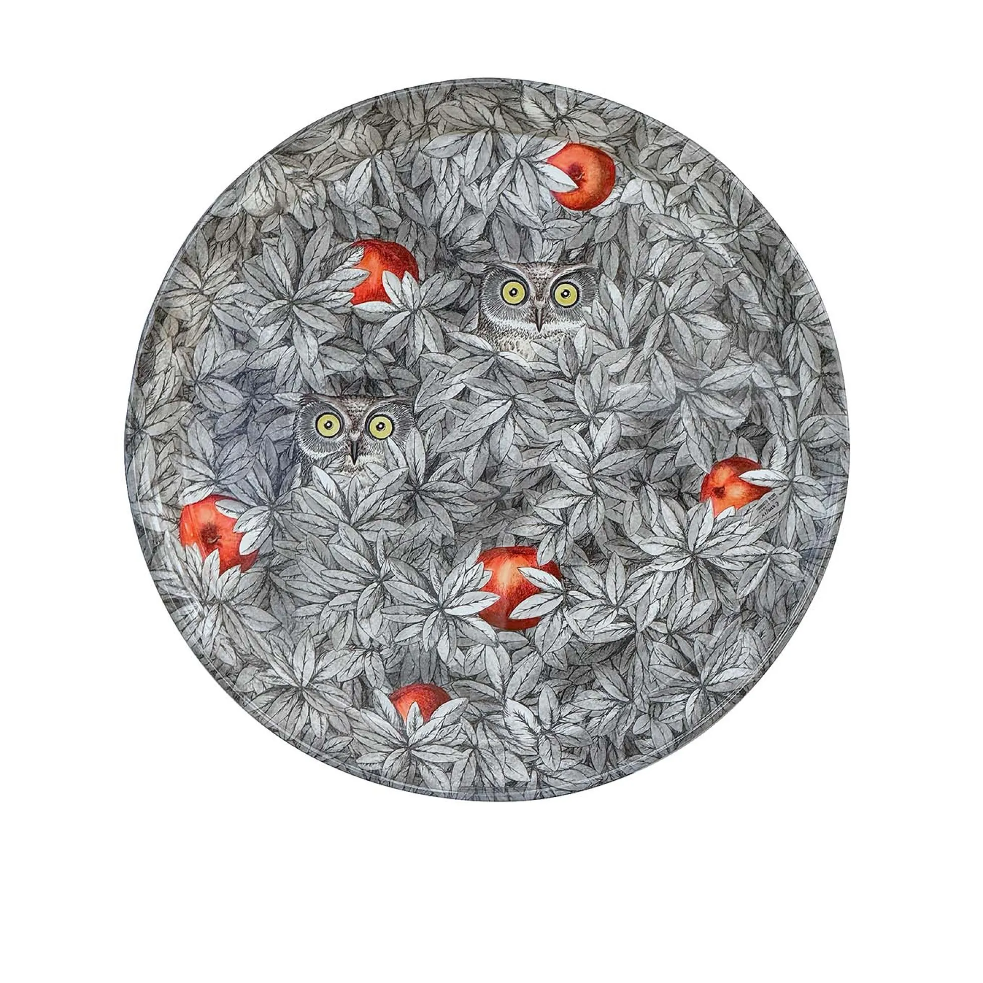 Vassoio Foglie e Civette Diametro 60 cm Exclusive CM70 - Fornasetti