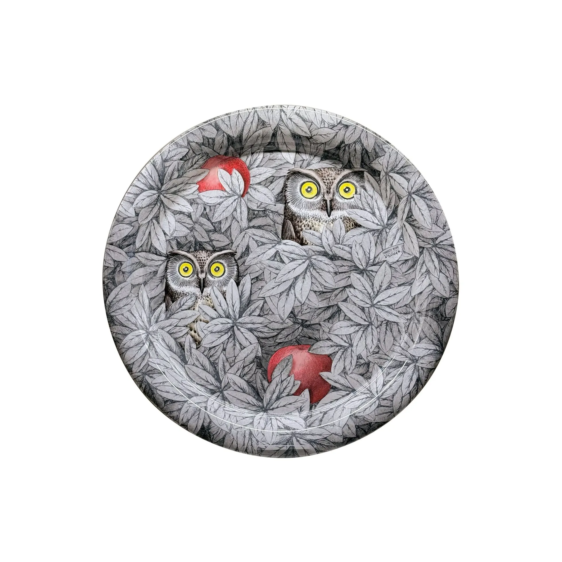 Vassoio Foglie e Civette Diametro 40 cm Exclusive CM70 - Fornasetti